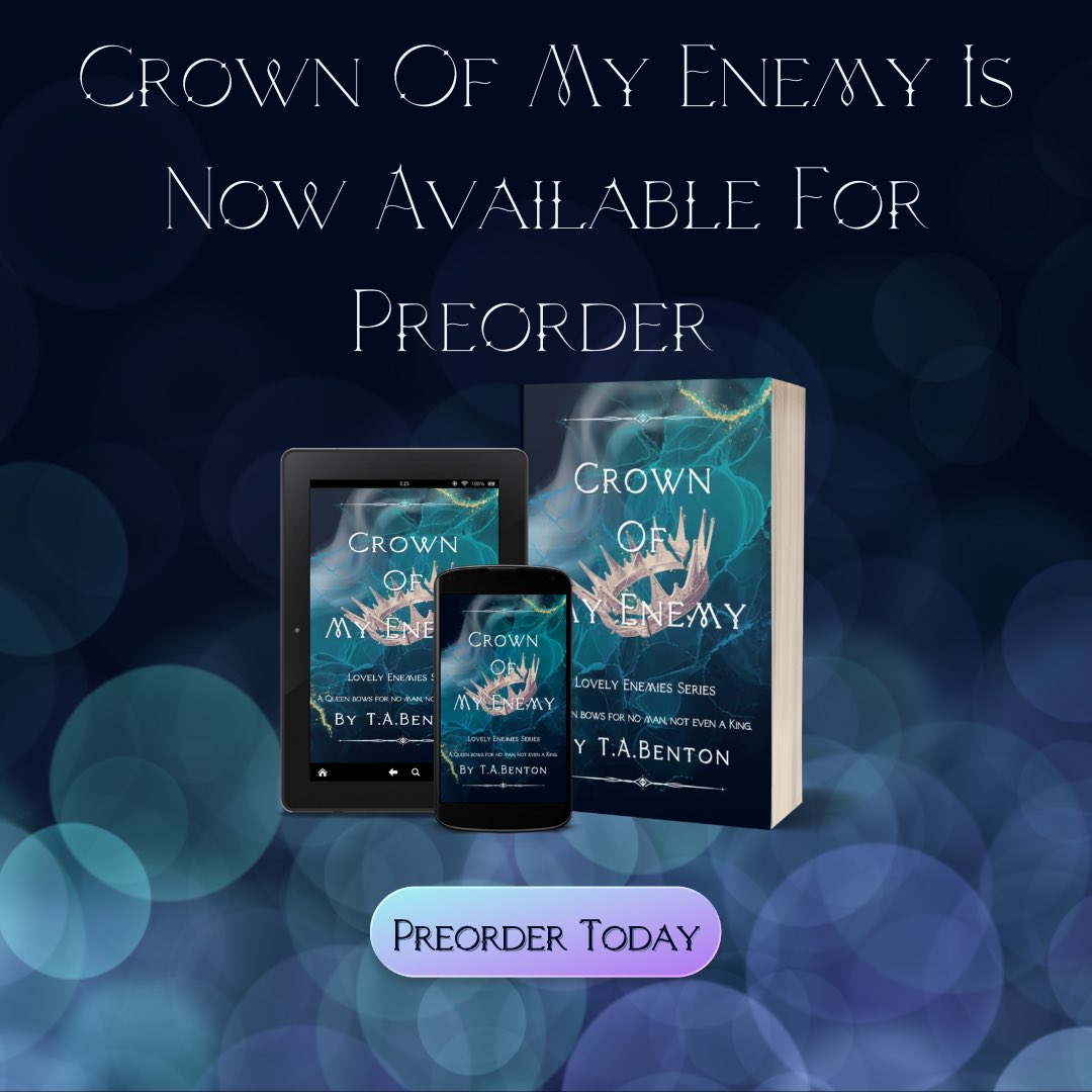 TABentonwrites's tweet photo. @lhallwriter Crown Of My Enemy is written in first person with a dual POV. Release date July 20th.
*Enemies to lovers
*Love/hate
*Touch her and die 
*Forced marrage
*Dark secrets 
*Emotional scars
*Elemental magic
*Fangs and sex
*Morally Gray MMC

https://t.co/OiFVWmV5pj https://t.co/YwANNACBAR