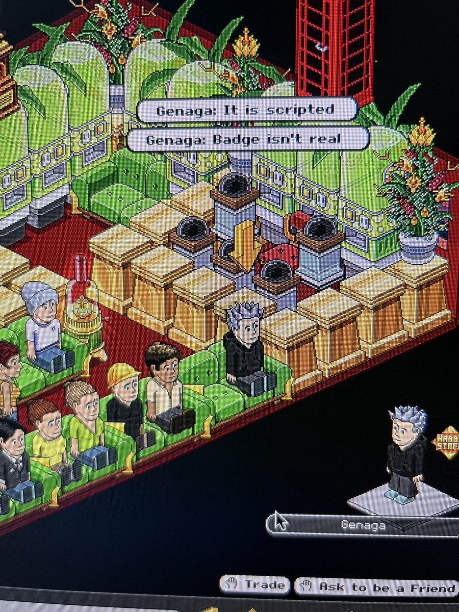 Al parecer el hotel inglés de #HabboHotelOrigins sufrió un ataque de “script” en donde a las personas les salían las herramientas de moderación/staffs, 9999 creditos en el monedero y algunas personas tenían placas staffs. 

Capturas sacadas del Discord de Habbo.