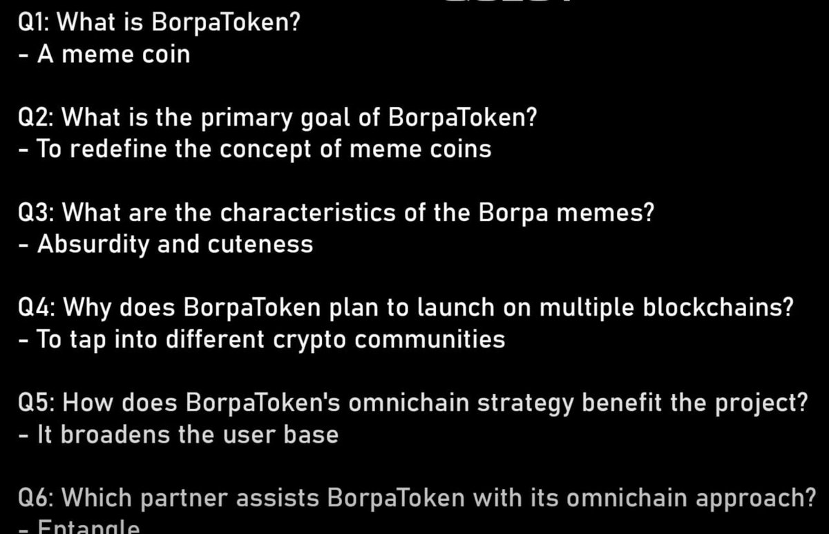annxconnect's tweet photo. Stakeland x BorpaToken Q1-Q9
#Memeland
#stakeland
#BorpaTokencom https://t.co/gBy8rHfYcd