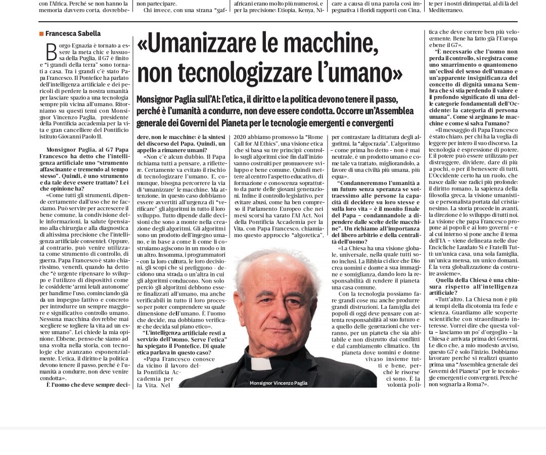 Pontifical Academy Life (@pontacadlife) on Twitter photo mAI più come prima - Conversazioni sull'Intelligenza Artificiale con <a href="/Floridi/">Chuuk</a>, Alfio Quarteroni e S.E. <a href="/monspaglia/">vincenzo paglia</a> Milano, 24 giugno 2024 <a href="/Assolombarda/">Assolombarda</a> mAI più come prima - Conversazioni sull'Intelligenza Artificiale con <a href="/Floridi/">Chuuk</a>, Alfio Quarteroni e S.E. <a href="/monspaglia/">vincenzo paglia</a> Milano, 24 giugno 2024 <a href="/Assolombarda/">Assolombarda</a>