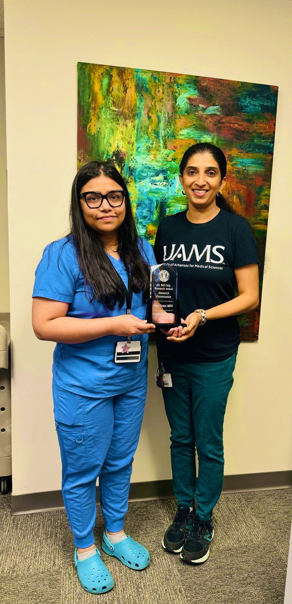 Shruti Kumar MD (@shrutikumar2506) on Twitter photo Delighted to receive Dr. Bill Culp Research award for the best research project for the year 2024 <a href="/UAMSRadiology/">UAMS Radiology</a> Delighted to receive Dr. Bill Culp Research award for the best research project for the year 2024 <a href="/UAMSRadiology/">UAMS Radiology</a>