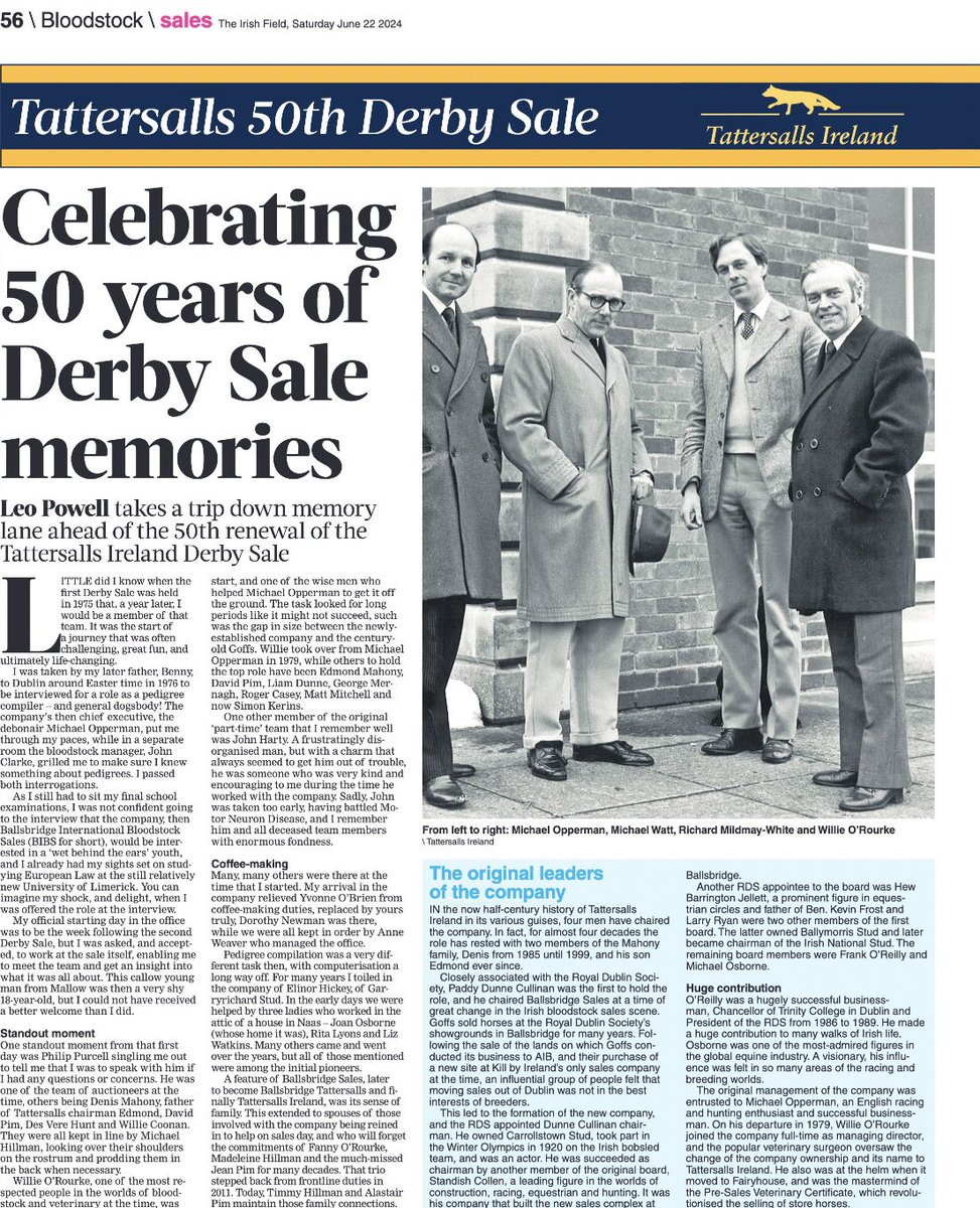 🗞️ Some superb reflections, catalogue preview, and a focus on consignors in this week’s <a href="/TheIrishField/">The Irish Field</a> ahead of the 50th Derby Sale next week.