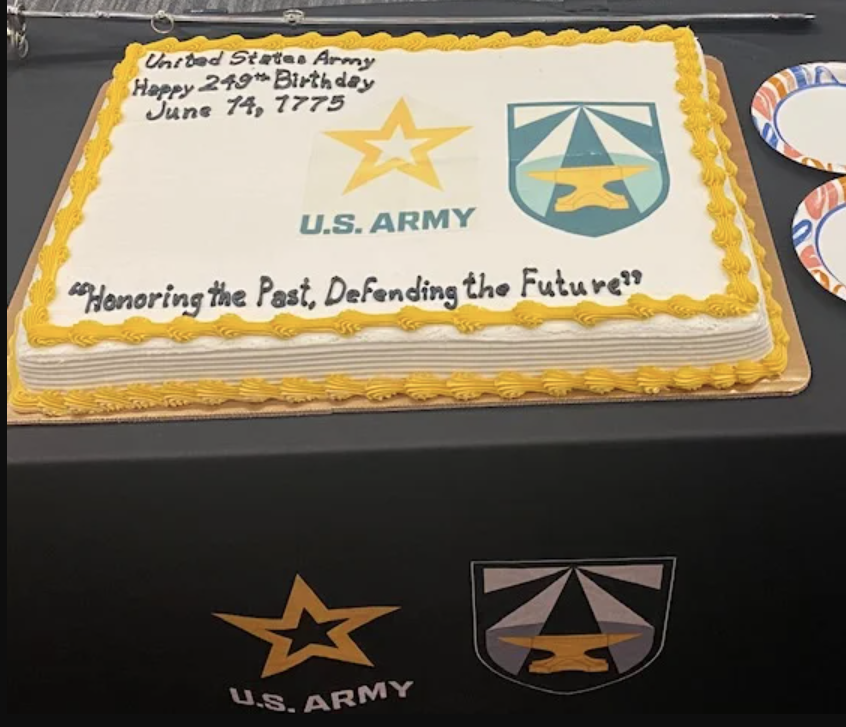 14 June 2024, AFC Headquarters, Austin, Texas
TCAC assisted AFC with the Army's Birthday celebration. In attendance was PFC "Buck" Sloan, a WWII D-Day veteran. The veteran cut the birthday cake and everyone enjoyed the celebration!