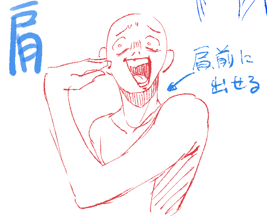 亜種 肩を前に出すときの形を解説するために描いた 