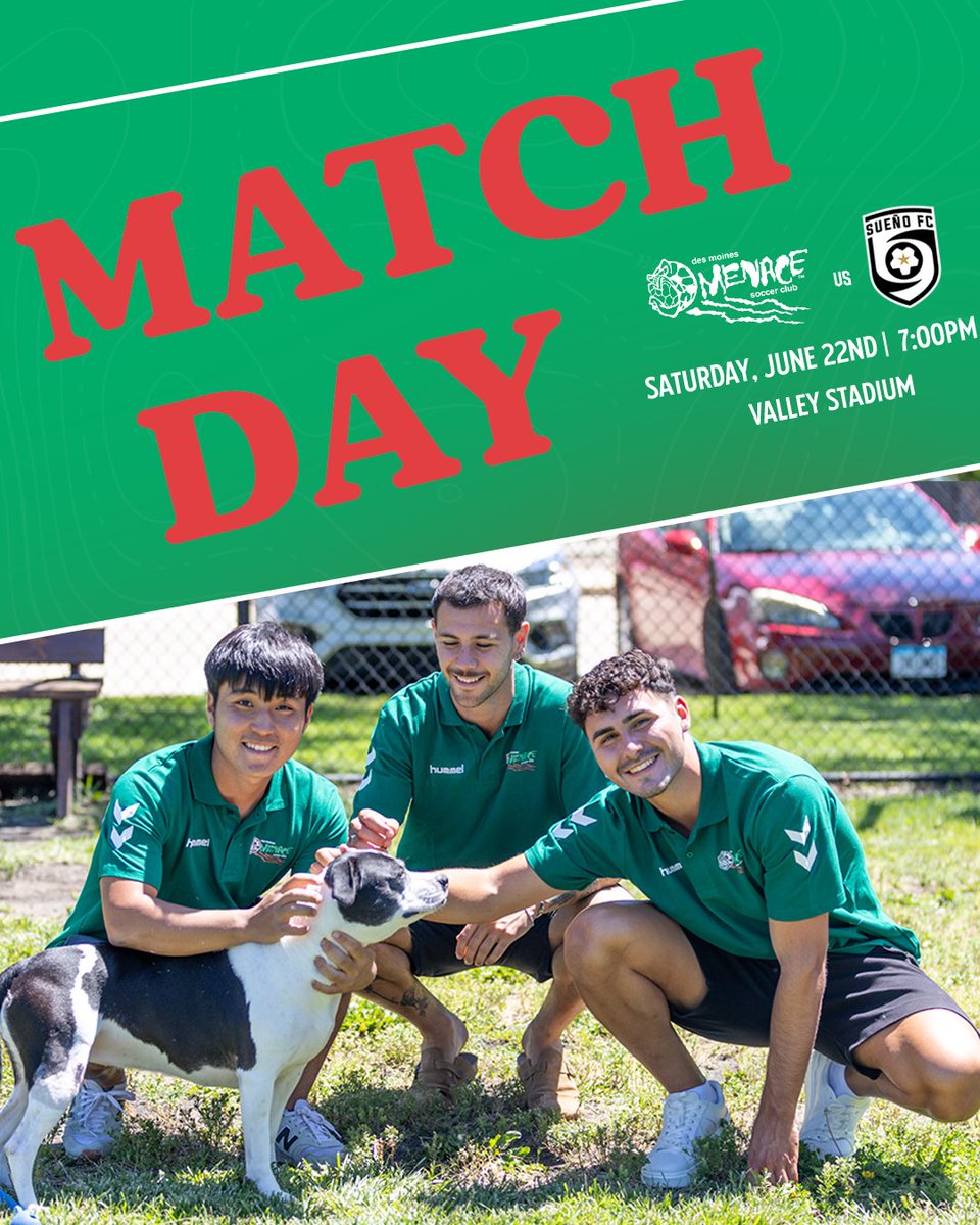 No plans tonight? Pack your furry friends into the car &amp; head to Valley Stadium to see our <a href="/MenaceSoccer94/">Des Moines Menace</a> take on Sueno FC at 7pm. The first 100 dog owners through the West Gates will receive a FREE Menace frisbee. Howl Yeah!

Tickets &amp; Info: fevo-enterprise.com/event/MenaceSu…
