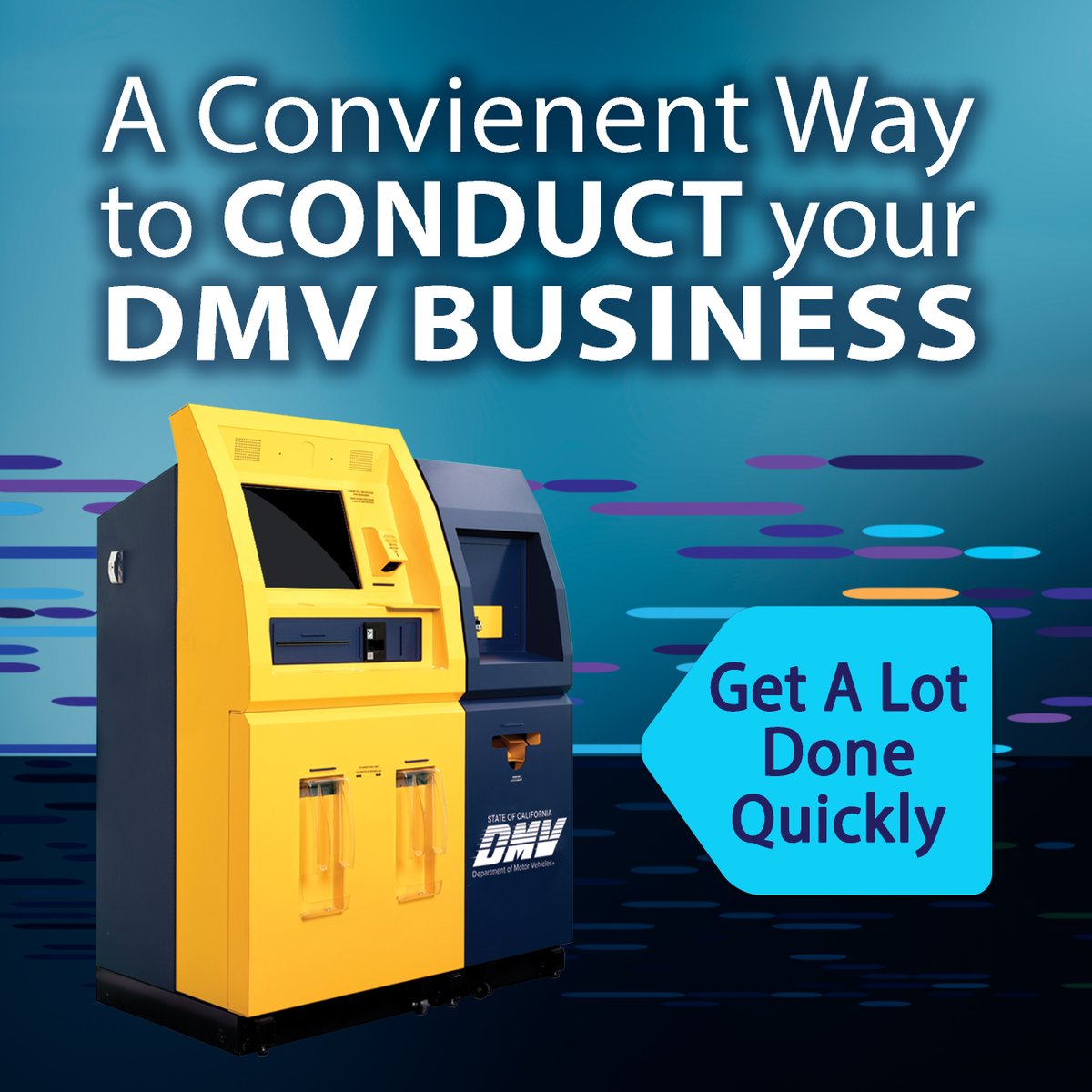 CA_DMV's tweet image. Did you know you can renew your vehicle registration &amp;amp; get your sticker at a #CADMV kiosk… even on the weekend! 

Find a kiosk near you at the link in our bio.