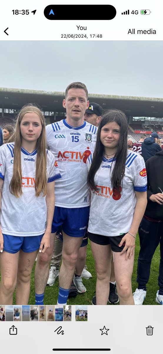 Not to be for <a href="/monaghangaa/">@monaghangaa</a> today in Salthill against a good <a href="/Galway_GAA/">Galway GAA Official</a> team. It was nice to be there however with these two super fans to see Monaghan’s GOAT <a href="/ConorMcManus_15/">Conor McManus</a> bring the curtain down following an outstanding career. Thanks for the many amazing memories. 🔵⚪️