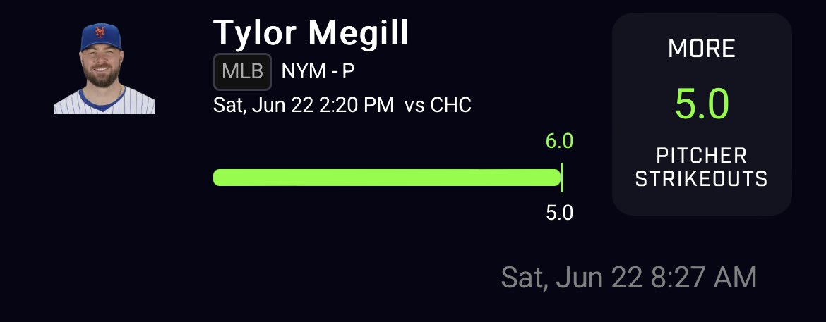 ✅✅✅✅✅✅BANNNNNGGGGG

HOW HE CASHED AFTER THAT 1ST INNING IDK😂

But MEGILL B2B INNINGS K’S THE SIDE SO ELITE🚀

6Ks 2nd and 3rd innings ALONE🔥

That’s Damn near Mellow bets hall of fame stuff he pulled🥲⚡️

Hicks will need a miracle 

SHOW SOME LOVE IF YOU BANGED FAMILY🔊❤️