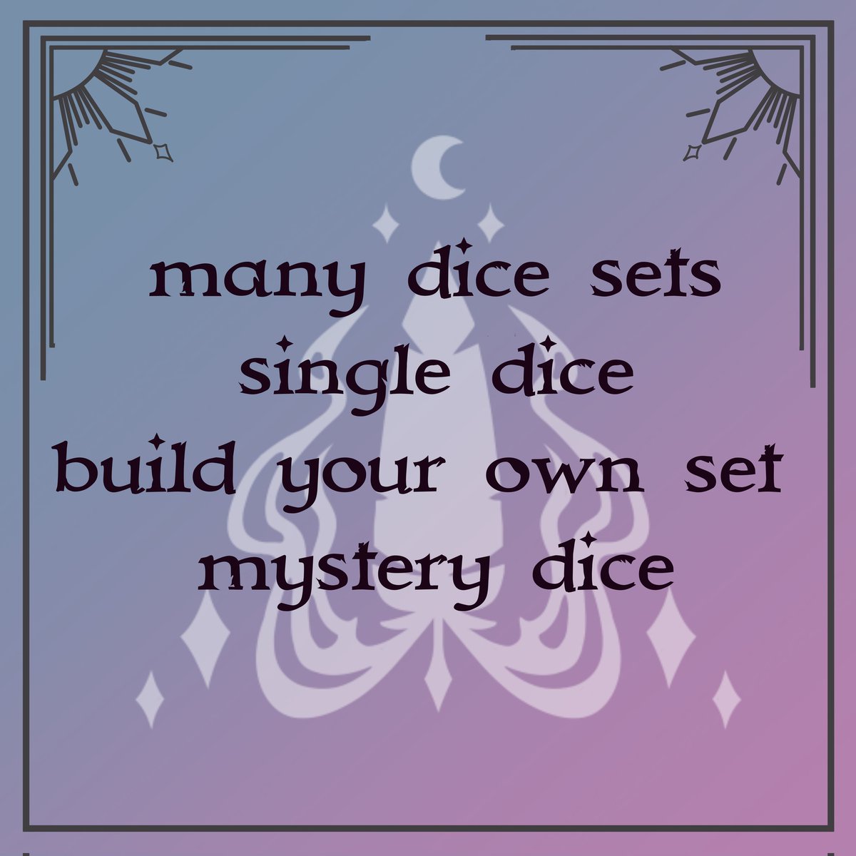 ravensbl00d's tweet image. Raven&apos;s Blood Studio @ Dokomi
Hall 4, booth 4C03
Dokomi is next weekend so here&apos;s some of the stuff I&apos;ll bring with me! I won&apos;t show every single dice and set I have available that would... Take years I feel... But here it is! My #Dokomi catalogue!

(1/2)