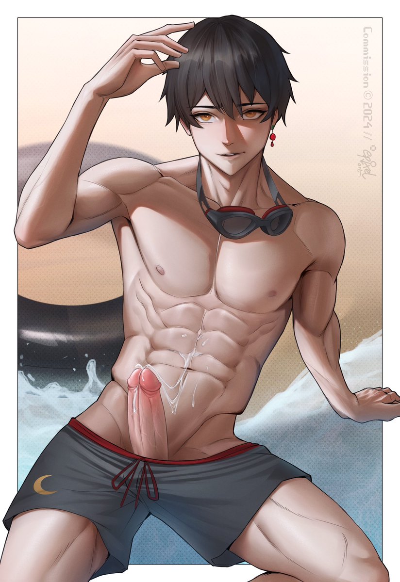 Horny boy summer 🏖️😜

🎨@/epixelart 

#SalaciousRose #Yaoi #NSFW