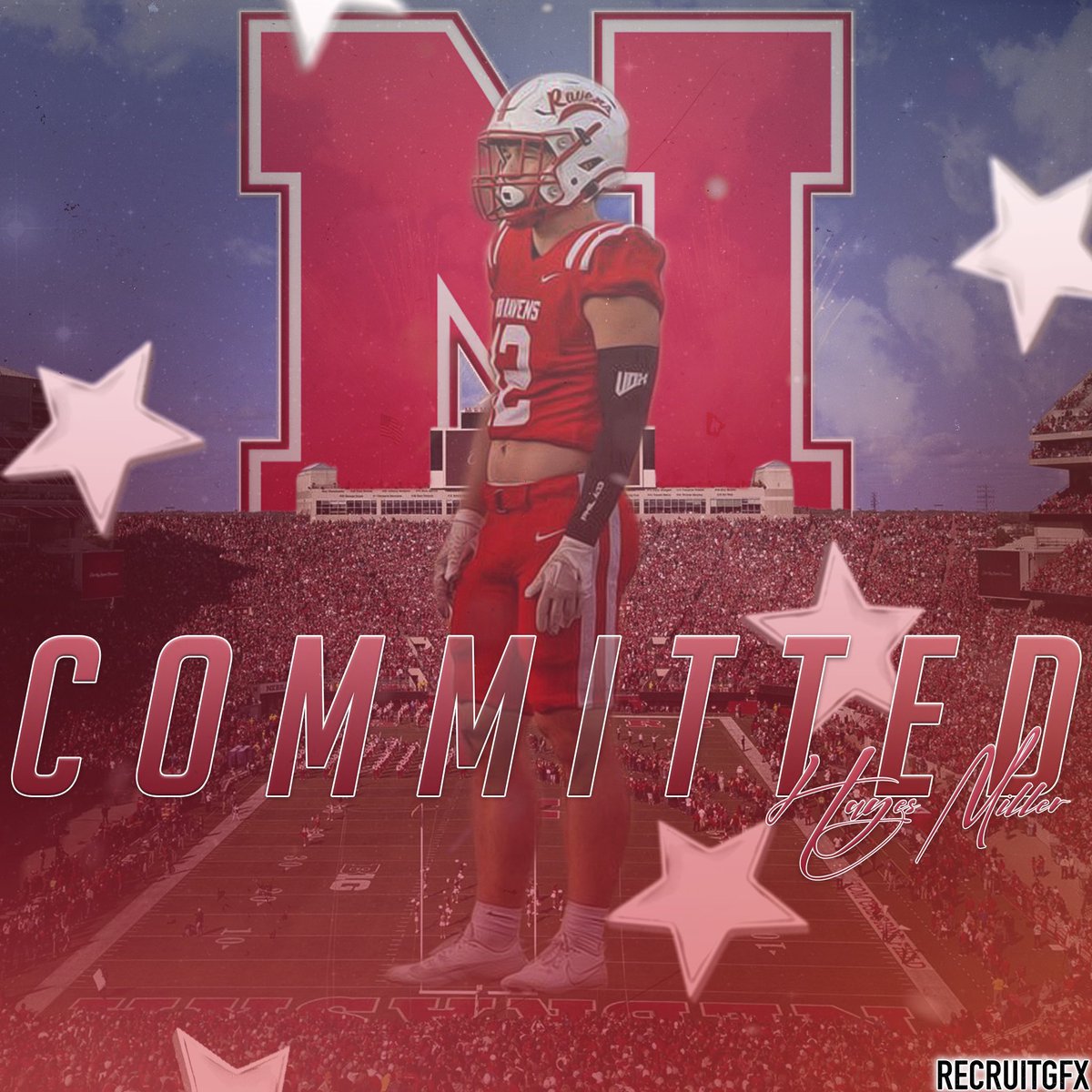 Hayes Miller (@hayesmiller28) on Twitter photo COMMITTED 🔴⚪️
Thank you Lord!!! Go big red
<a href="/HuskerFootball/">Nebraska Football</a> <a href="/GarretMcGuire/">Garret McGuire</a> <a href="/CoachMattRhule/">Matt Rhule</a> <a href="/CoachEJbarthel/">EJ Barthel</a> <a href="/Rob_Dvoracek/">Rob Dvoracek</a> <a href="/CoachAngelOrtiz/">Coach_Ortiz_WR’s</a> <a href="/HarperIsland24/">Miknedric Harper</a> <a href="/Red_Raven_FB/">Coffeyville Football</a> <a href="/MVJaguar/">Mill Valley Football</a> COMMITTED 🔴⚪️
Thank you Lord!!! Go big red
<a href="/HuskerFootball/">Nebraska Football</a> <a href="/GarretMcGuire/">Garret McGuire</a> <a href="/CoachMattRhule/">Matt Rhule</a> <a href="/CoachEJbarthel/">EJ Barthel</a> <a href="/Rob_Dvoracek/">Rob Dvoracek</a> <a href="/CoachAngelOrtiz/">Coach_Ortiz_WR’s</a> <a href="/HarperIsland24/">Miknedric Harper</a> <a href="/Red_Raven_FB/">Coffeyville Football</a> <a href="/MVJaguar/">Mill Valley Football</a>