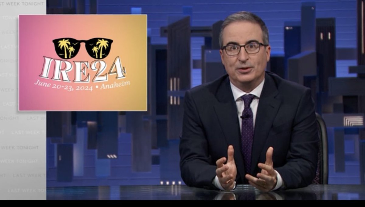 Investigative Reporters & Editors (@ire_nicar) on Twitter photo “The IRE Conference is my Disneyland.”
<a href="/iamjohnoliver/">John Oliver</a>, thank you for making a special video appearance at #IRE24!!! “The IRE Conference is my Disneyland.”
<a href="/iamjohnoliver/">John Oliver</a>, thank you for making a special video appearance at #IRE24!!!