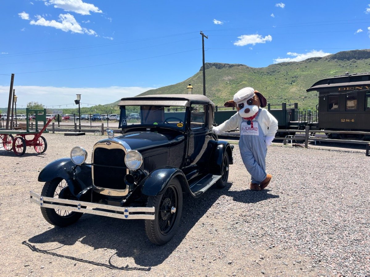 A Ford Model A Sport Coupe and a St Bernard. Doesn't get much more Colorado than that!