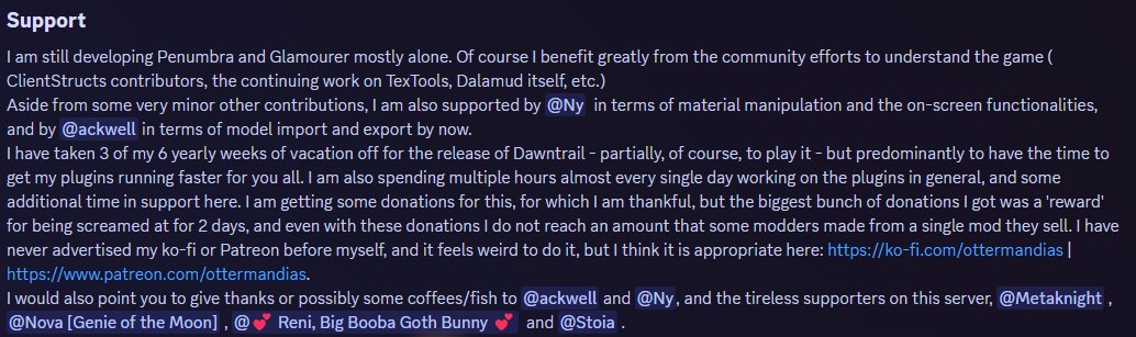 XIV Tools on X: “❤️ Support Penumbra and Glamourer are developed