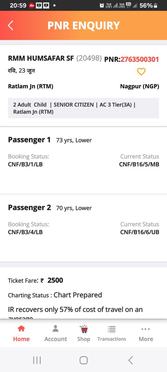 drck78's tweet photo. @RailwaySeva See booking status and current status https://t.co/fO3qHAhKh9