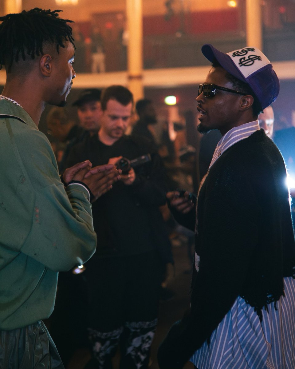 ✨BU$HI aux côtés de Hamza et de Pi’erre Bourne hier au défilé d’A$AP ROCKY à Paris