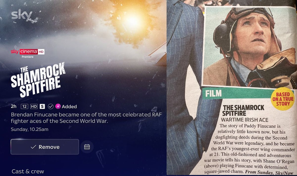 The Shamrock Spitfire gets its British TV premier on <a href="/SkyCinema/">Sky Cinema</a>  tomorrow. Thanks to everyone who was part of the journey. 
<a href="/nigeldaveyfilms/">NIGEL DAVEY Film Maker</a>  <a href="/JohnDaw24019466/">John Dawson</a>  <a href="/trevorbmbagency/">Trevor Beattie</a>  <a href="/101FilmsInt/">101 Films International</a>  <a href="/Amcomri_AMEN/">Amcomri Entertainment Inc.</a> <a href="/carlwharton/">Carl Wharton Actor/VO</a> <a href="/Raffy_MUA/">Rafaela</a>
#spitfire #spitfirepaddy #sky