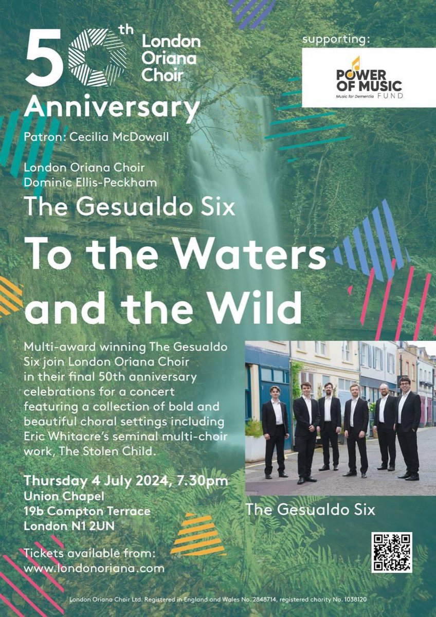 DomEllisPeckham's tweet image. Tickets available now…. Soothe your mind &amp;amp; soul on Election Day by joining @londonoriana &amp;amp; @TheGesualdoSix for a very special collaboration including a rare performance of @EricWhitacre’s ‘The Stolen Child’.  buytickets.at/londonorianach…