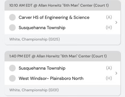 Excited to have the boys compete this weekend at Philly Live…. Here is our game schedule.