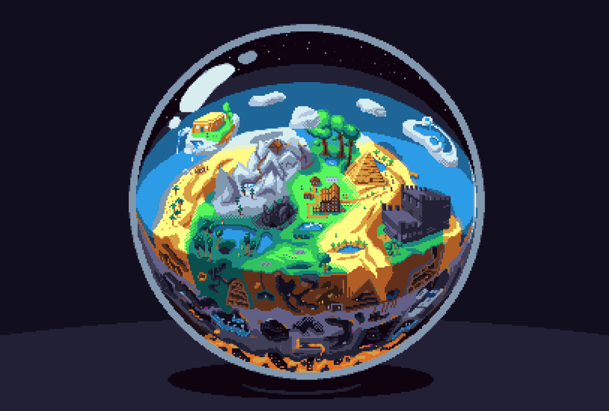 Daydream_Stream's tweet photo. My first pixel globe, was still figuring out the perspective here https://t.co/cMV8C8DlRS