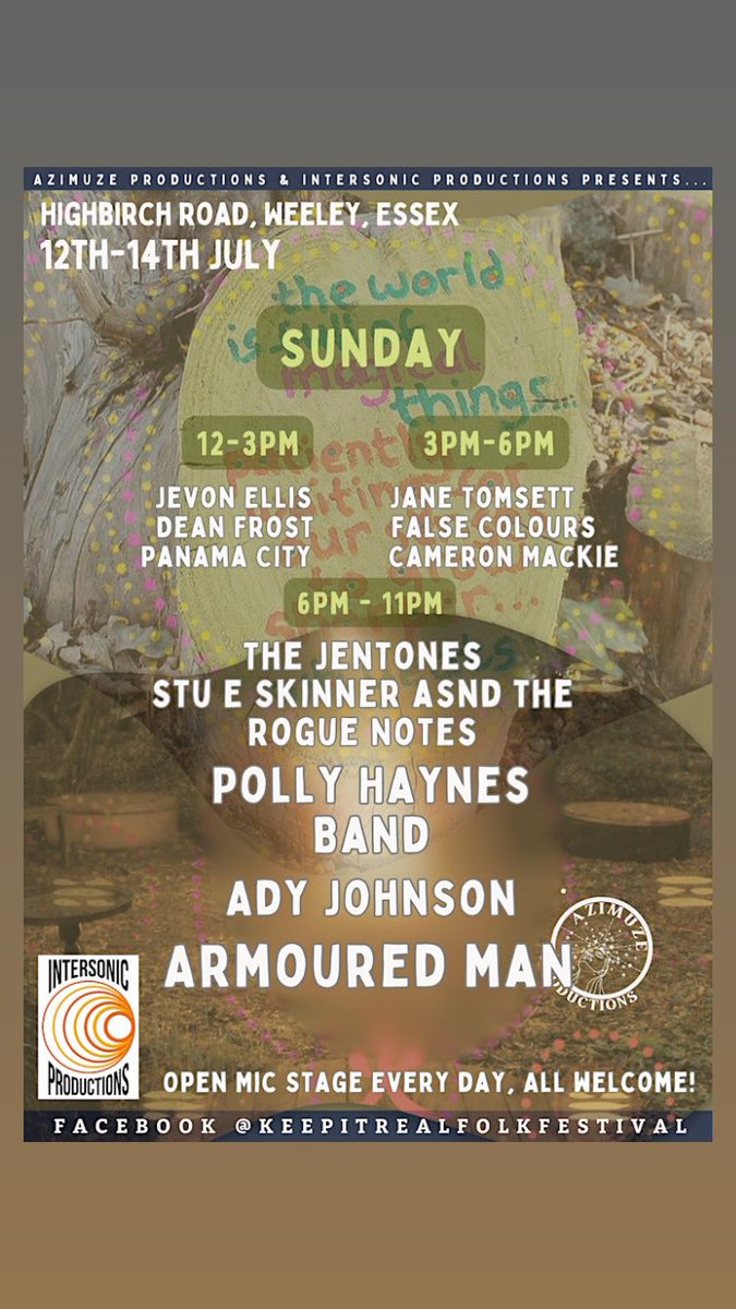 ady johnson (@adyjohnsonuk) on Twitter photo Delighted to be playing the first ever #KeepItRealFolkFestival on Sunday 14th July! 
🎫 bit.ly/4czvaHo
#musicfestival #essex Delighted to be playing the first ever #KeepItRealFolkFestival on Sunday 14th July! 
🎫 bit.ly/4czvaHo
#musicfestival #essex