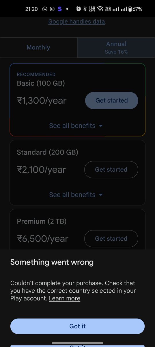 anilaakula's tweet photo. @GoogleIndia I am unable to subscribe to the Google one. https://t.co/KkcqQyQvIB