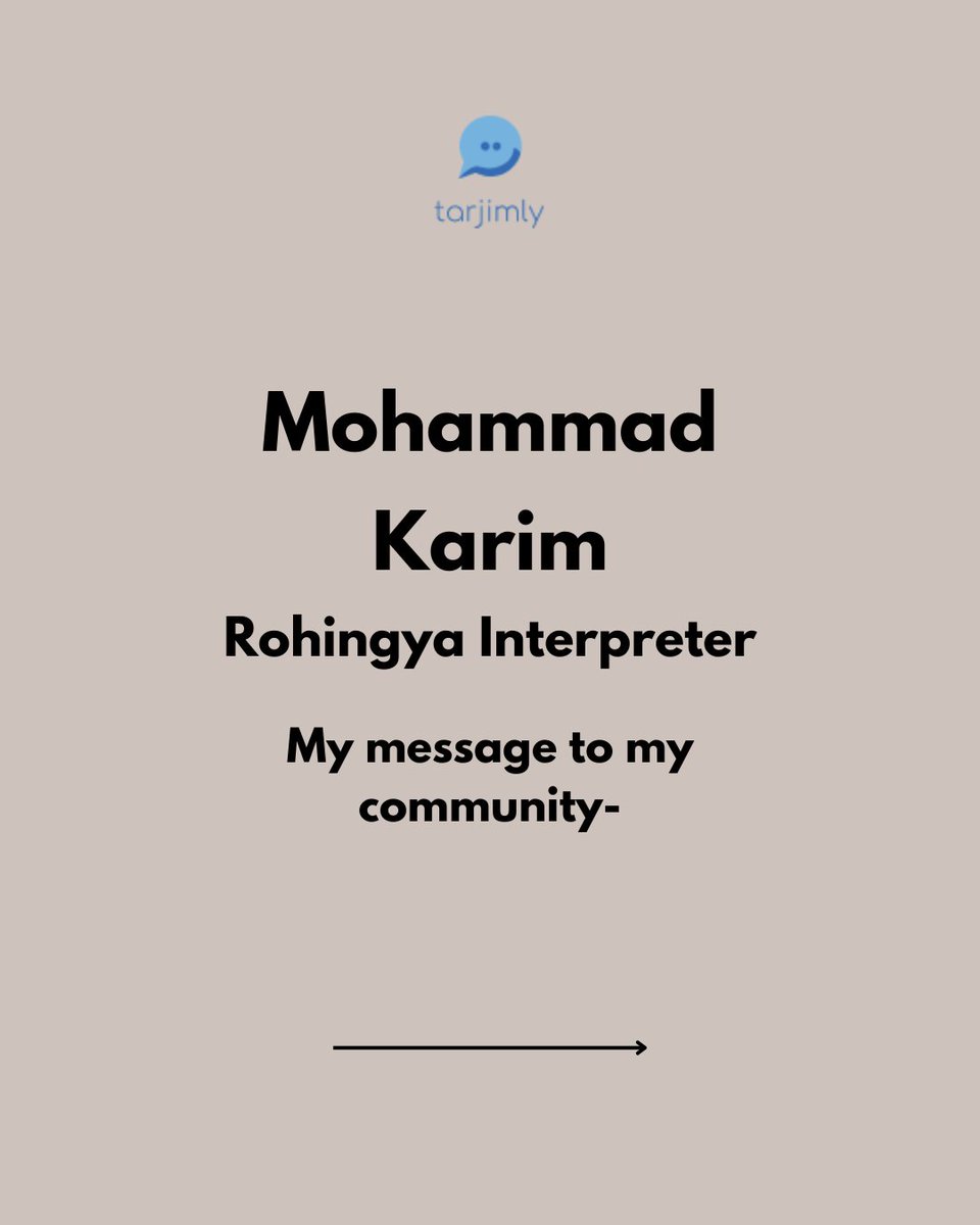 Tarjimly's tweet photo. 🌍 As #RefugeeWeek draws to a close, let's take a moment to reflect on some inspiring advice from Mohammad, one of our dedicated translators. 📚✨

#TranslatingForHumanity https://t.co/fC71ChQzVa