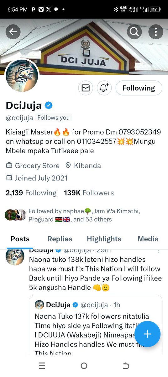 dcijuja's tweet image. Sahii tuko 139k from 135k today we are Fixing this Nation Eka Handle hapa Nikujee follow back na Shout out 👊👊KENYA must be FIXED