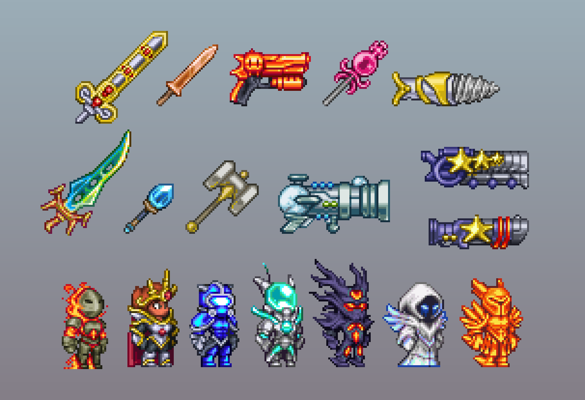 @Demilogic <a href="/CalamityModTeam/">Calamity Mod</a> <a href="/ReLogicGames/">Re-Logic</a> I have been on the Calamity Team for about 8 months now and it has been a treat. But I still absolutely adore making sprites in Vanilla Terraria's artstyle. Being able to do that for pay would be a dream come true!