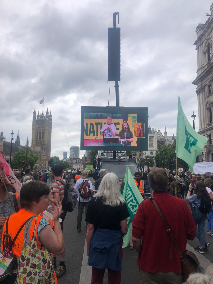 GreenChristineO's tweet photo. Restore Nature Now march. Wonderful day, wonderful people - 100,000 of them! Nature matters - we need to prioritise it now, before itβs too late @zerohour @chrispackham #votegreen #realhoperealchange #savenaturenow https://t.co/EKhhiGSwk3