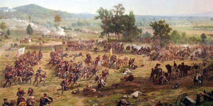 Today in 1863, Union and Confederate forces meet at a small town in southern Pennsylvania called Gettysburg. The ensuing three-day battle sees George Meade's Army of the Potomac defeat Robert E Lee's Army of Northern Virginia thereby ending the Rebel invasion of the North.