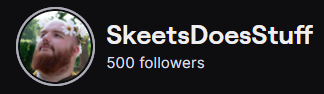 SkeetsDoesStuff's tweet photo. People of the internet! I can proudly state that after yesterday, we've broken the 500!
It ain't much, but its honest growth. https://t.co/Gr6ekJo7WH
