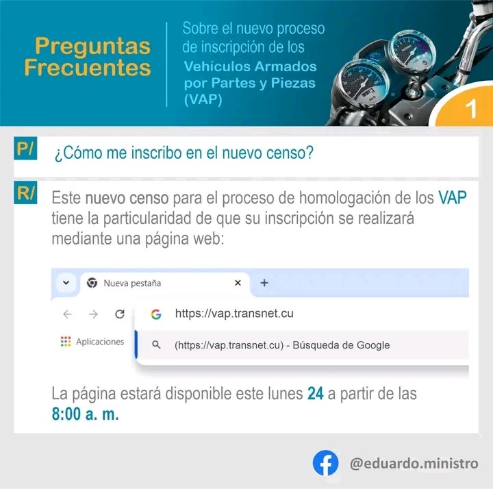 elfbar elfa master akku TransportEspirituano te ofrece estas infografías tomadas del perfil de  Facebook de @E_RdgzDavila, sobre el nuevo censo de inscripción de los  vehículos armados por partes y piezas VAP. #TransporteCuba
