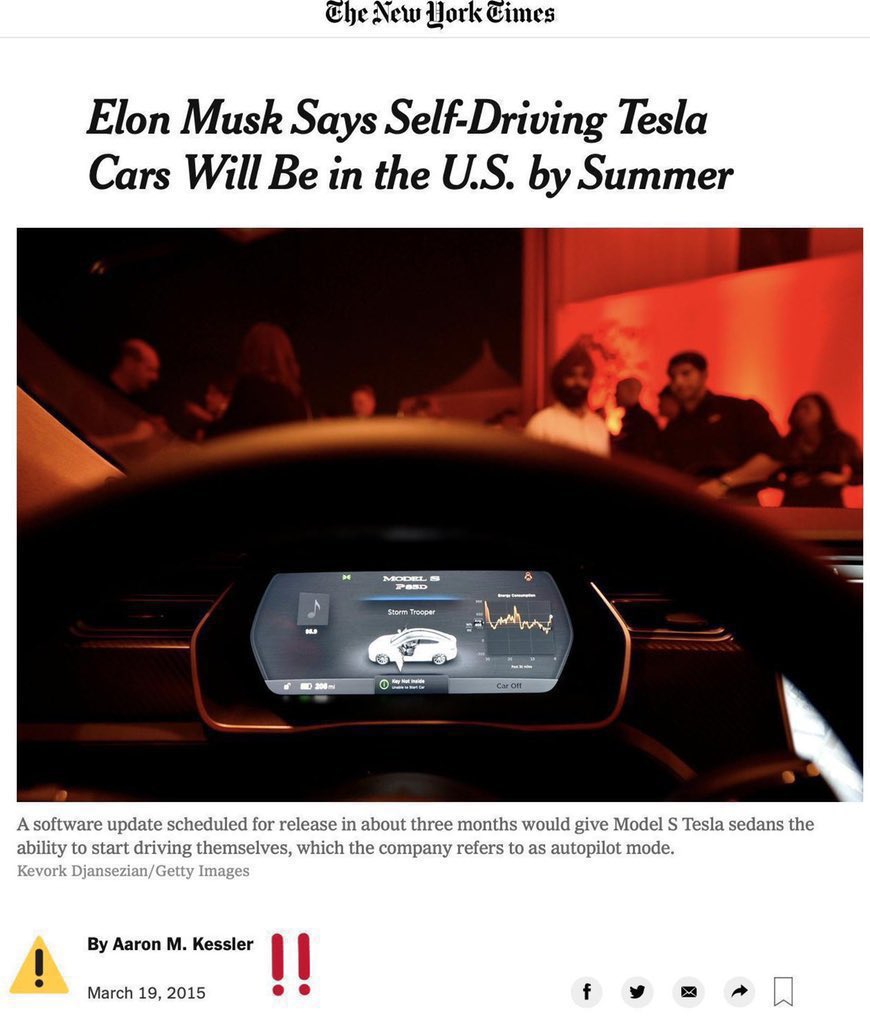 tweetmyinbox's tweet photo. Regular reminder:
Tesla securities fraudster Elon Musk claimed Self Driving Teslas was ready in 2015
«3 months maybe, 6 months definitely» in 2017
FSD V1-14.20 is still a deadly dangerous #Autonowashing scam, promised & sold by Tesla & serial con man Elon Musk!
$TSLA
$TSLAQ https://t.co/xiPq4cMEEr
