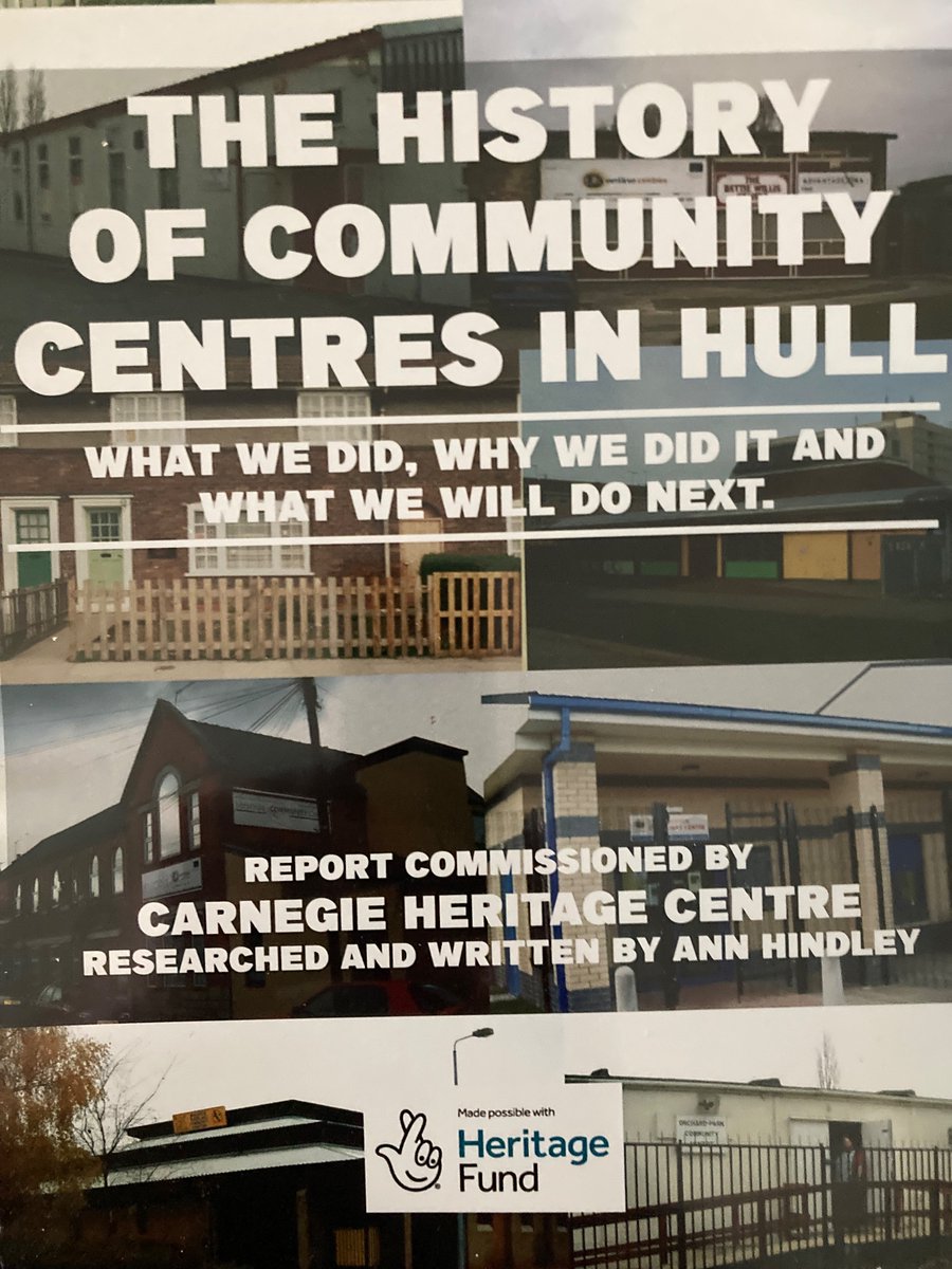 Couldn’t make the official launch of this today but Ann Hindley’s new report charting the history of Hull’s community centres and asking what lies ahead for them is an excellent read. Worth checking out. <a href="/HeritageFundUK/">The National Lottery Heritage Fund</a> <a href="/carnegiehull44/">Carnegie Heritage Centre</a> <a href="/hullcvs40/">HULL CVS #NeverMoreNeeded</a> <a href="/marklonsdale/">Mark Lonsdale</a> <a href="/Hullccnews/">Hull City Council</a>