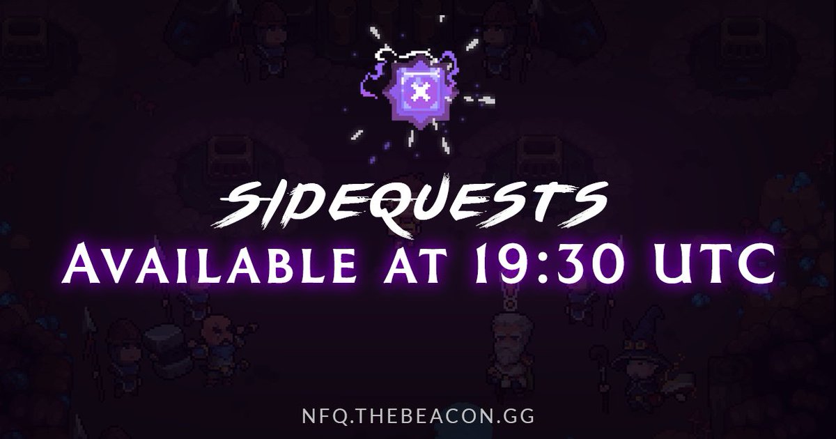 Side Quests are unlocking today! ⚔

Two new quests will be available later today in The New Frontiers Quest app🧙‍♂️

We're overwhelmed by the amazing response so far, and we're super happy that you're enjoying the event as much as we are!

Jump back in👇
nfq.thebeacon.gg