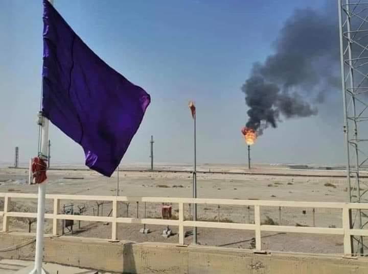 husam_sobhi's tweet photo. The West Qurna oil field management in #Basra has raised the purple flag due to soaring temperatures, it has reached 52 degrees. https://t.co/0k4GhfugjY