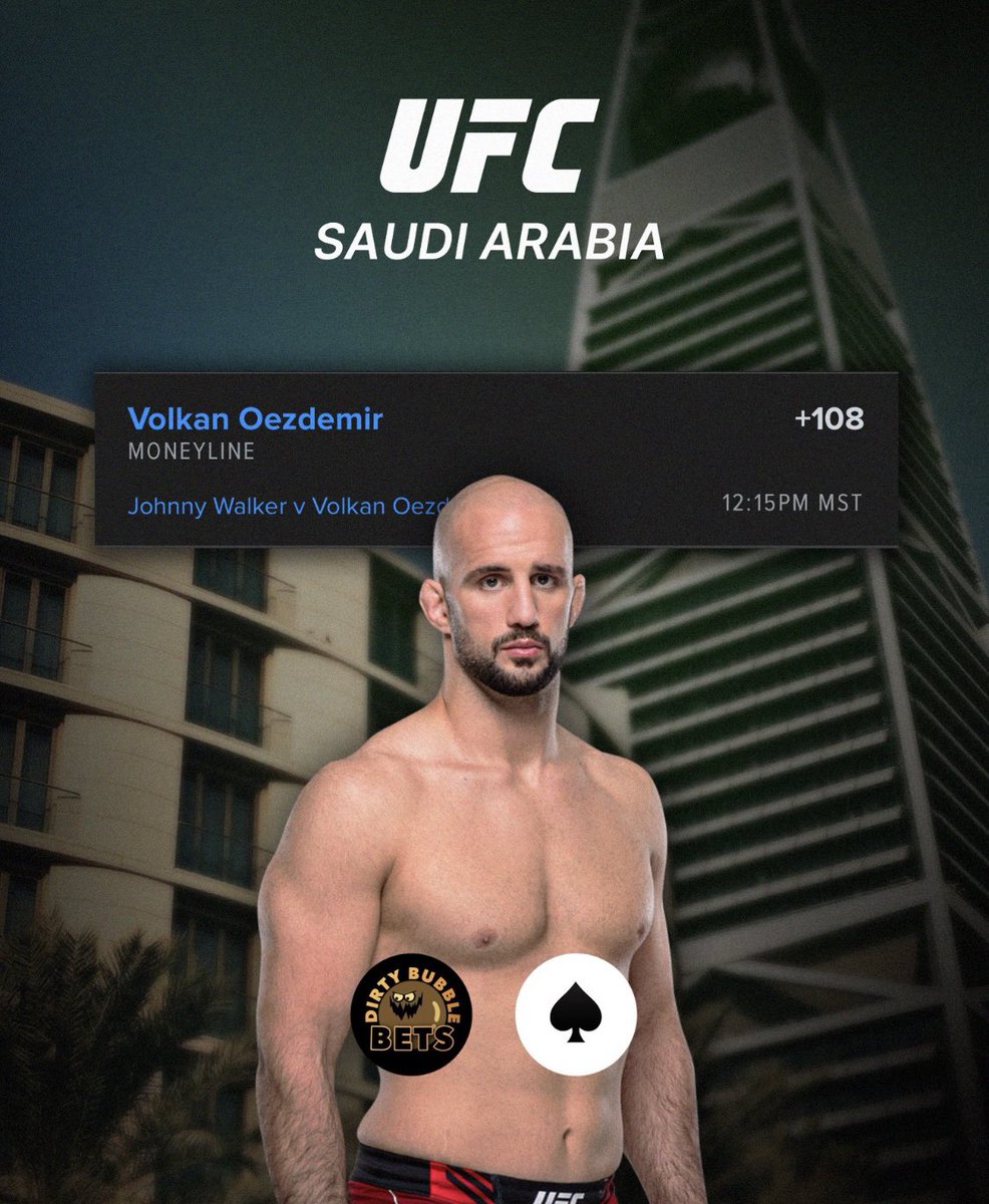 DirtyBubbleBets's tweet image. 💎⭐️ UFC FREEPLAY ALERT 💎⭐️

🥊 Volkan Oezdemir ML (+108) 

Show Some ENERGY If Tailing 🔥🔥

LIKE ❤️ + RT ♻️ + COMMENT 🗣

Go Follow My Guy @FelderAce 🔮

#GamblingTwitter #GamblingTips #UFC