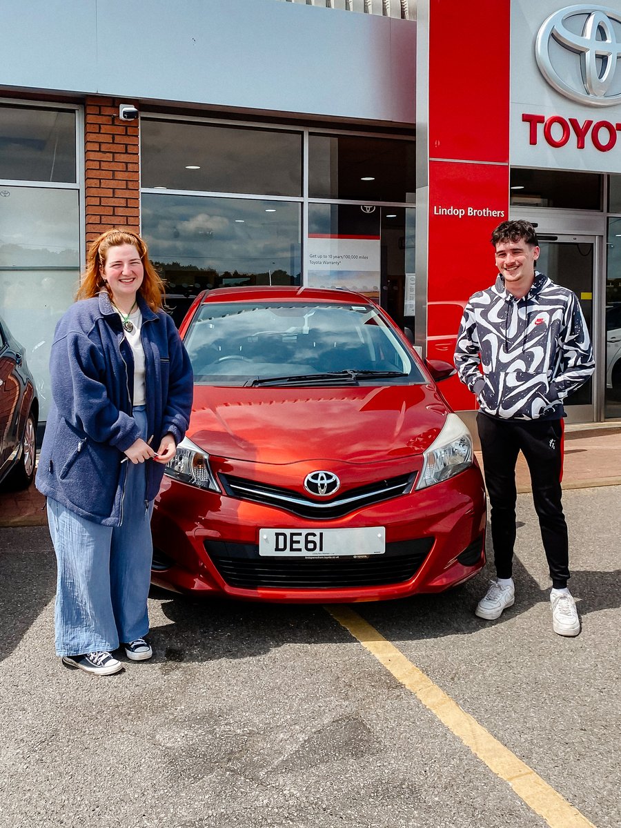 Pictured is Charlotte Manford, aunty of salesman Liam Gibbons, with her new Yaris at Lindop Wrexham.

Charlotte is a newly qualified audiologist and will be starting a new role later in the summer.

We wish Charlotte the best with her new job!

#Toyota #Yaris #Wrexham