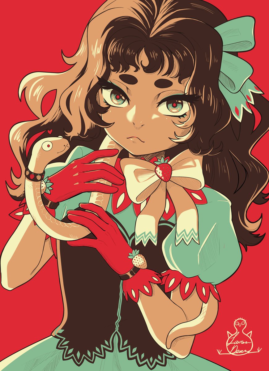 LRDSocks's tweet image. June Palette Challenge 
Snakes and Strawberries
🐍🍓💕