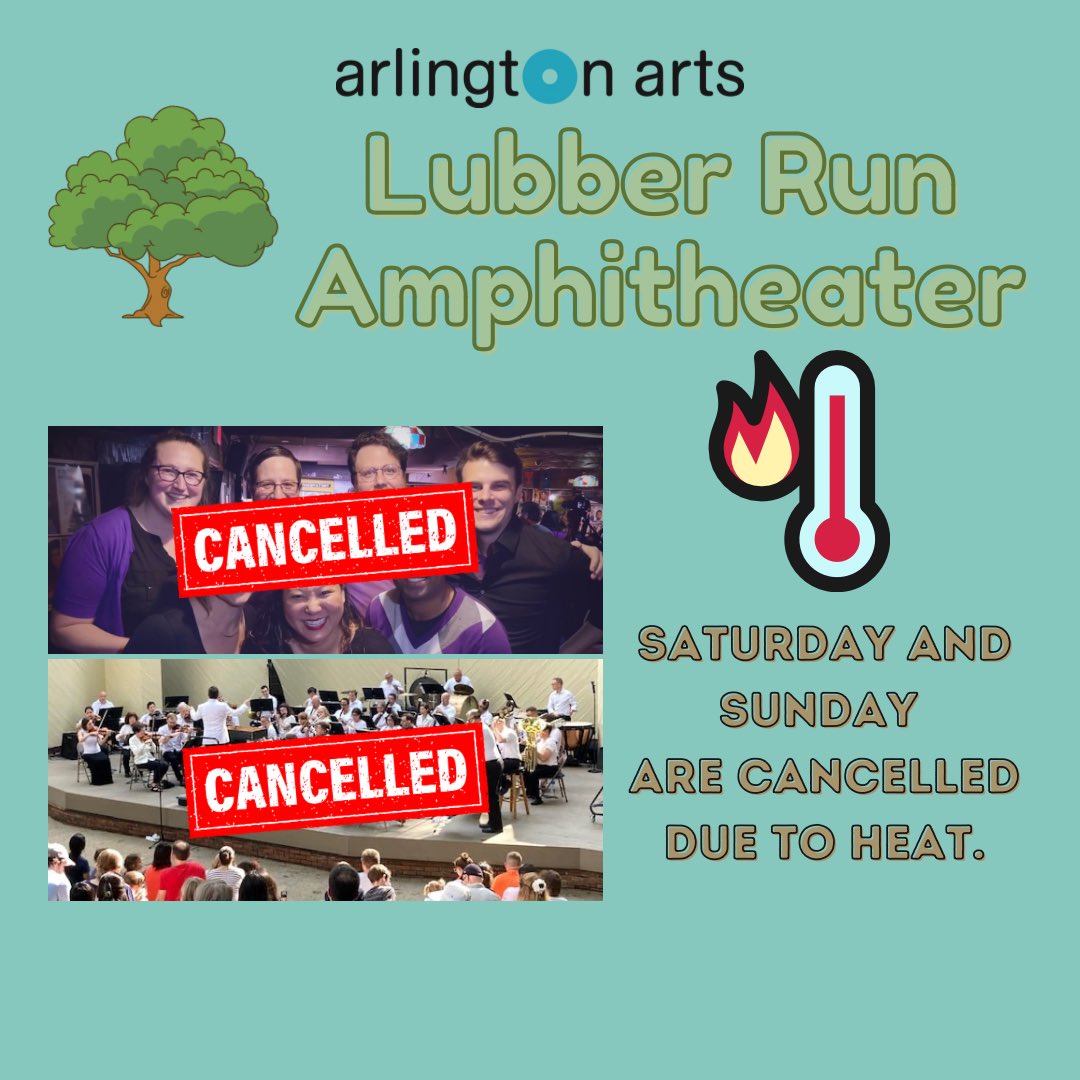 Due to this weekend’s Excessive Heat Watch we are cancelling both Saturday’s performance by Vox Pop (6/22) and Sunday’s performance by Arlington Philharmonic (6/23). We hope to reschedule the performances for later in the summer if the artists’ schedules allow!
<a href="/LubberRun/">Lubber Run Amphitheater</a>
