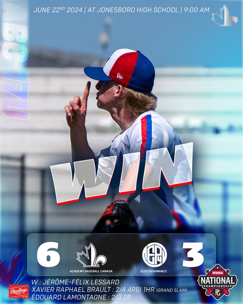 First one down🔥 

🇨🇦#ABC17U #WWBA2024 #Baseball #MariettaGA

<a href="/PG_Scouting/">Perfect Game Scout</a> <a href="/PG_Tourney/">Perfect Game Tournaments</a> <a href="/pg_int1/">Perfect Game International</a>