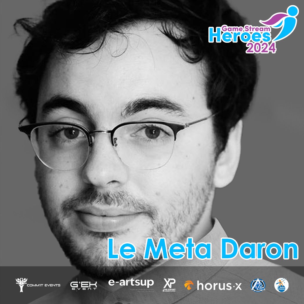 mimsheroes's tweet image. "Le Méta Daron" rejoint l'équipe du GSH! Que ce soit du rétro culte ou de l'indépendant à la recherche du gameplay émergent !  Il pimente ses sessions avec du dessin, de l'humour saupoudré avec beaucoup d'autodérision, des cosplays douteux et un gros 36ème degré. 
#Events