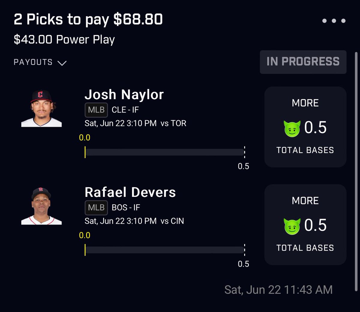 WetLineups's tweet image. Fire goblins on the  PrizePicks board today!! ⚾️

Show some love if tailing 🔥