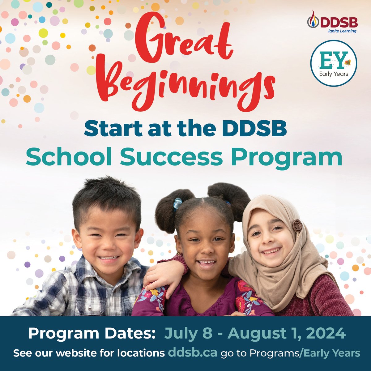 Is your child starting Kindergarten in September?

Are you interested in Summer learning opportunities to support their transition to school? Apply now for one of our Great Beginnings Summer Programs for 2024 – spaces are limited!

See link details ddsb.ca/en/family-and-…