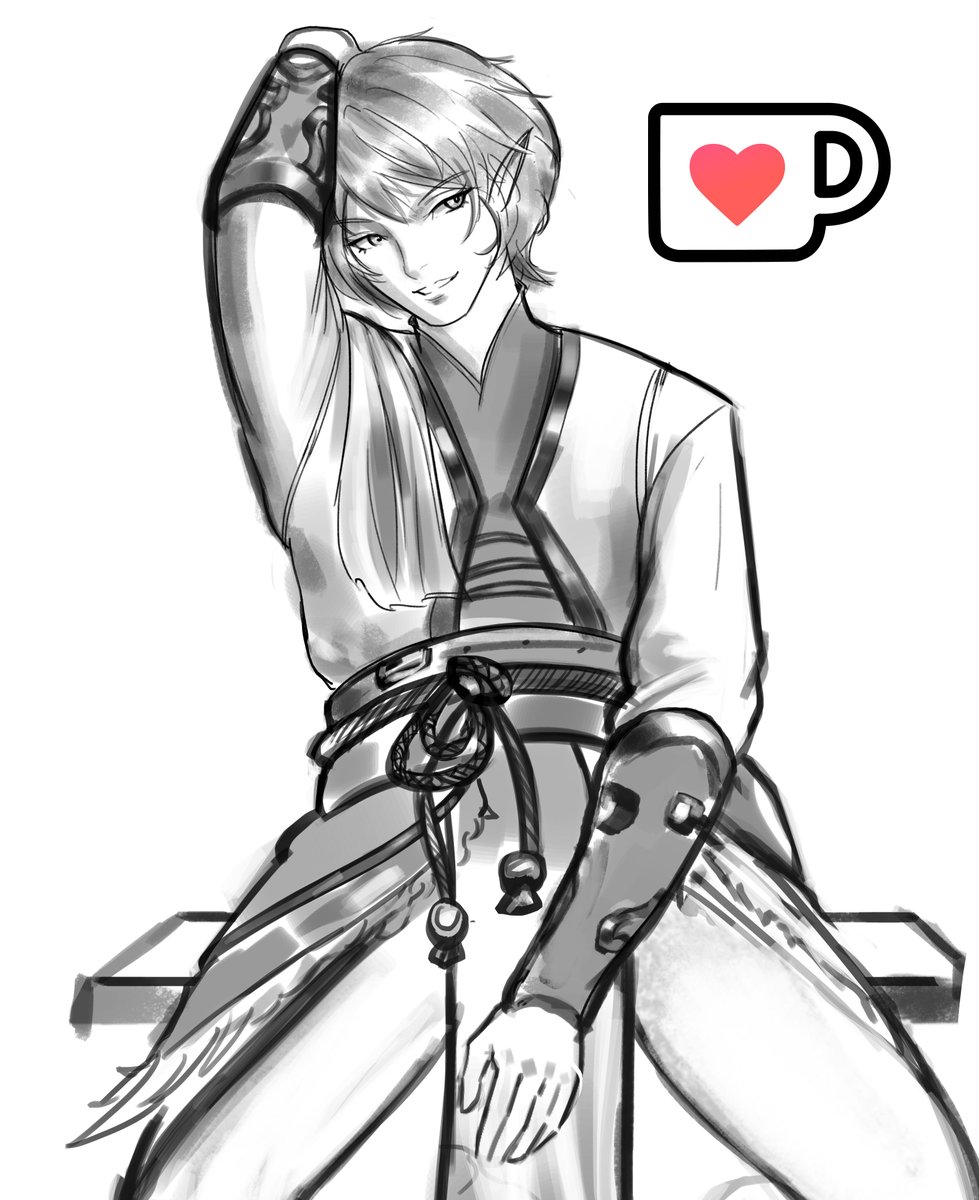 OOmegasART's tweet photo. Ko-Fi request! Ezarel from #Eldarya . Was fun to explore this kind of pose for it :p https://t.co/FdEX4Tcmty