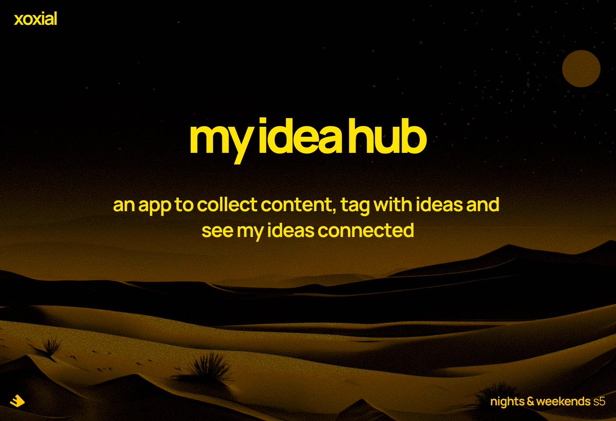 lol, revised my one liner after 2 days
<a href="/_nightsweekends/">nights & weekends</a>
s5 from
<a href="/_buildspace/">buildspace</a>
thanks for tutorial #1
<a href="/FarzaTV/">Farza 🇵🇰🇺🇸</a>

anyone interested in checking out this app? xoxial.com