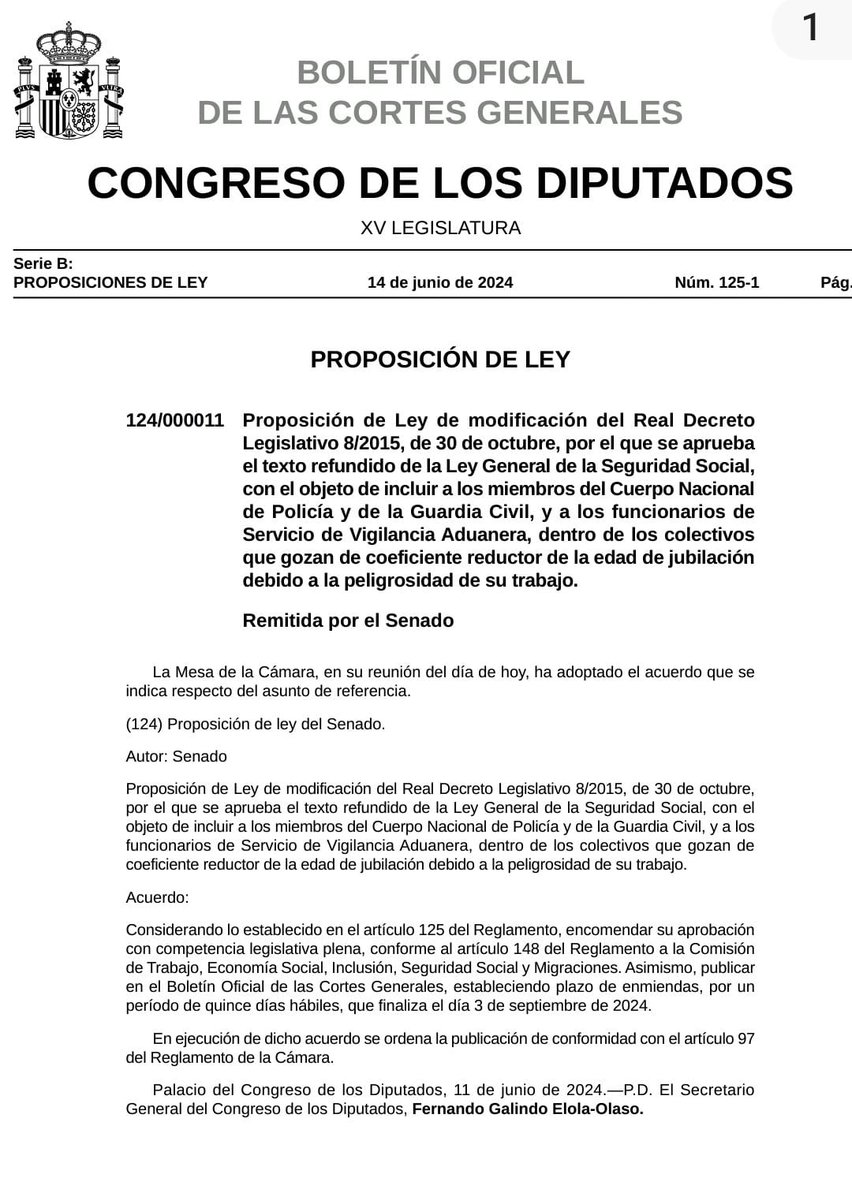 jusapol's tweet photo. En el @Congreso_Es la PL aprobada en el Senado para incluir a policías nacionales y guardias civiles como profesión de riesgo.

TIC TAC, TIC TAC , volveremos a ver de que PIE COJEAN,

@PSOE 
@GPPopular
@VOX_Congreso
@sumar 
@PODEMOS 
@eajpnv
@Esquerra_ERC

#ProfesiónDeRiesgoYa https://t.co/pipD9n9lsG