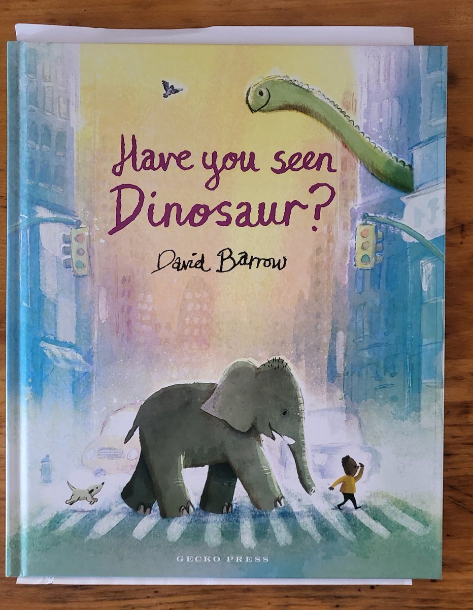 I am so pleased to have been sent a copy of <a href="/DaveBarrow3/">David Barrow</a>'s #HaveYouSeenDinosaur from @GeckoPress! 📚 

Ever since I picked up "Have You Seen Elephant?", I knew I had found a special &amp; distinctive voice in children's literature. This will be a read to savour. 🦕💚 #PictureBook