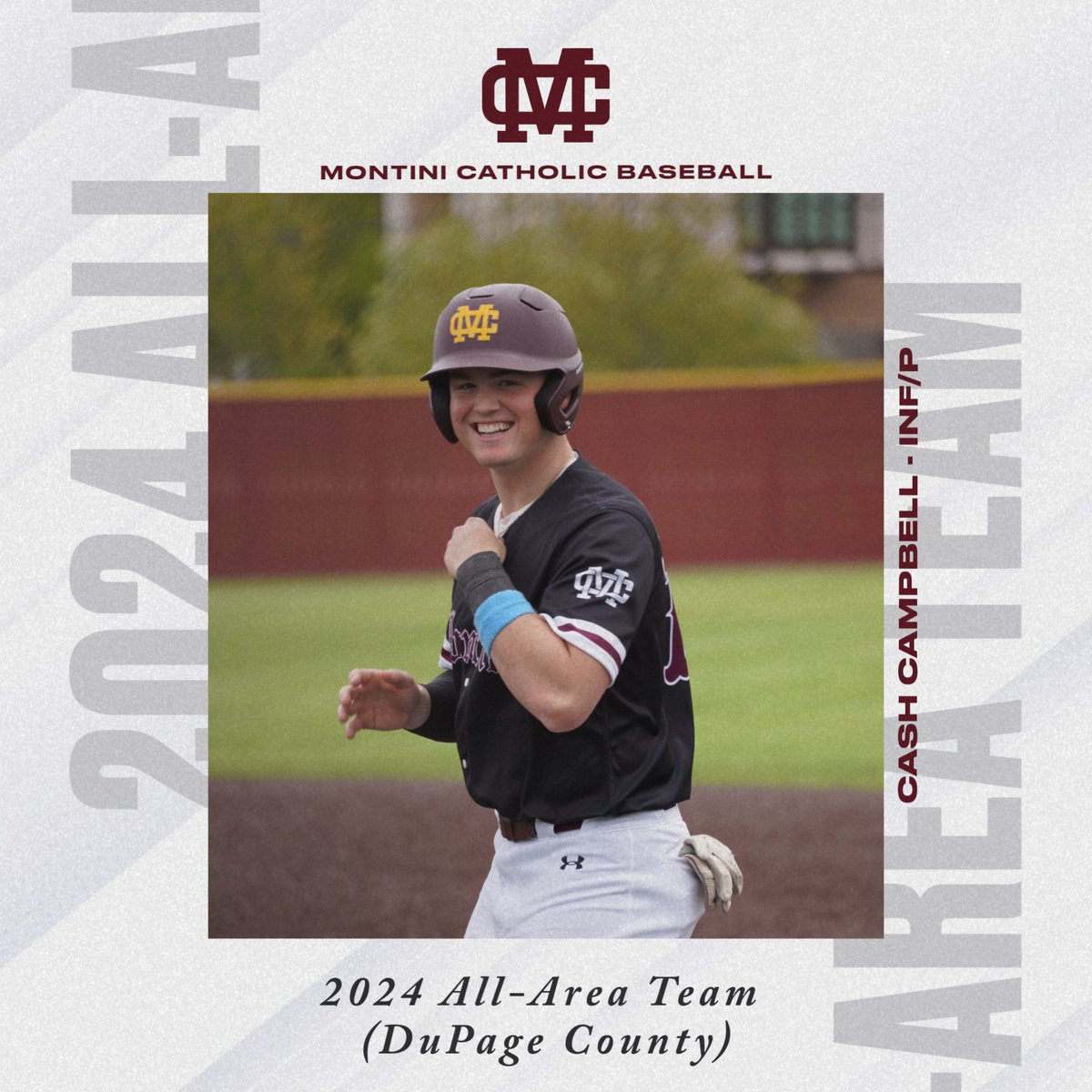 Montini Catholic Baseball (@montinibaseball) on Twitter photo It's awards season, and we have players to celebrate.
We'll start with <a href="/CampbellCassius/">Cassius “Cash” Campbell</a> '24, who added one more award to his list on his way out: All-Area Team for DuPage County! It's awards season, and we have players to celebrate.
We'll start with <a href="/CampbellCassius/">Cassius “Cash” Campbell</a> '24, who added one more award to his list on his way out: All-Area Team for DuPage County!